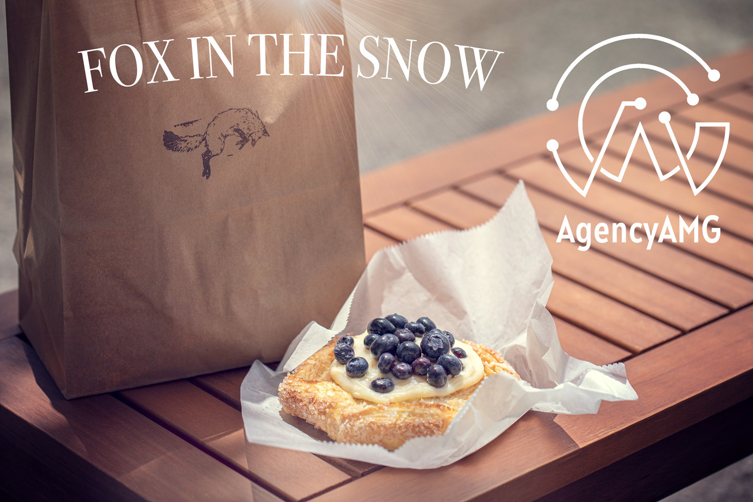 Bakery pastry on marble with cafe ambience