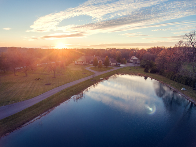 Drone photography of lake life
